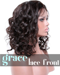LACE FRONT WIG: Short Curly Free Part Bob Wig