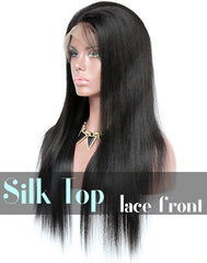 Glueless Silk Top Lace Front Wig: Yaki Straight