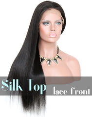 Glueless Silk Top Lace Front Wig: Silky Straight 150% Density Wigs