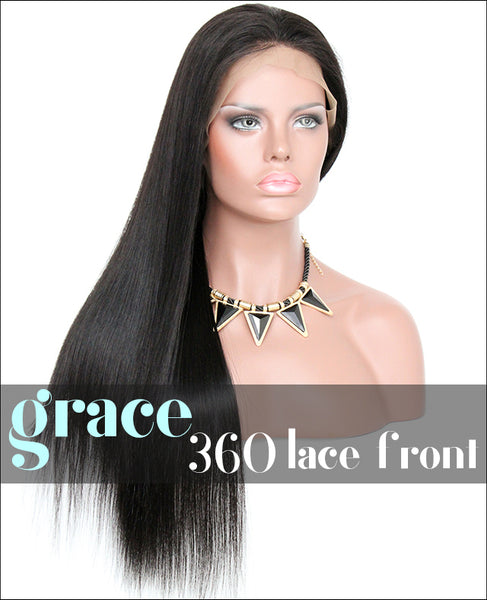 360 Lace Wig：Silky Straight 150% Density Wigs