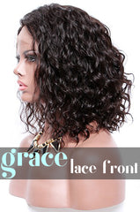 LACE FRONT WIG: Short Curly Side Part Bob Wig 12