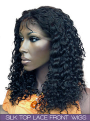 GLUELESS SILK TOP LACE FRONT WIG: Maella Indian Remy Somalian Curl