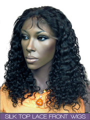 GLUELESS SILK TOP LACE FRONT WIG: Maella Indian Remy Somalian Curl