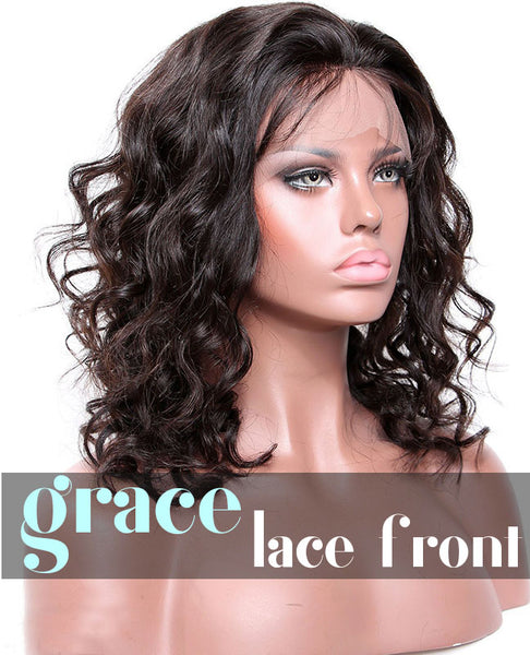 LACE FRONT WIG: Short Curly Free Part Bob Wig