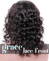 LACE FRONT WIG: Short Curly Free Part Bob Wig