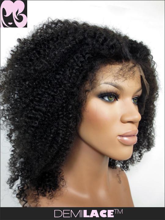 Clearance FULL LACE WIG: Afro Kinky Curl Indian Remy 18