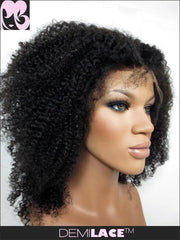 Clearance FULL LACE WIG: Afro Kinky Curl Indian Remy 18