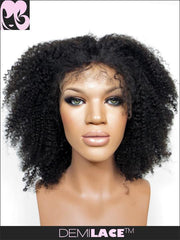 LACE FRONT WIG: Kiki Afro Kinky Curly Indian Remy