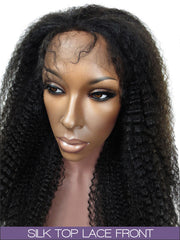 GLUELESS SILK TOP LACE FRONT WIG: Kinky Curly