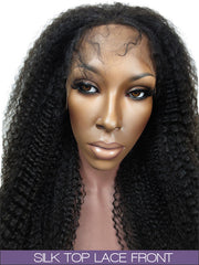 GLUELESS SILK TOP LACE FRONT WIG: Kinky Curly