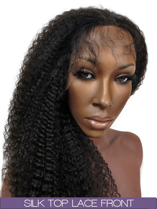 GLUELESS SILK TOP LACE FRONT WIG: Kinky Curly
