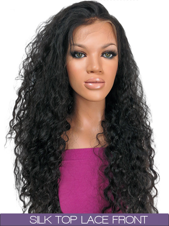 GLUELESS SILK TOP LACE FRONT WIG: Jasmine Brazilian Curl