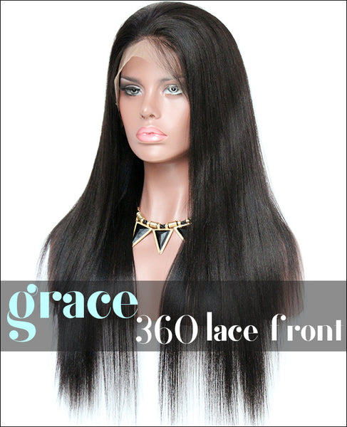 360 Lace Wig：Yaki Straight