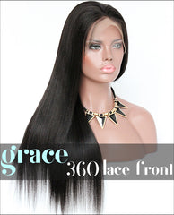 360 Lace Wig：Yaki Straight