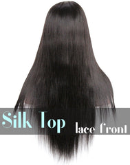 Glueless Silk Top Lace Front Wig: Yaki Straight