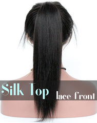Glueless Silk Top Lace Front Wig: Yaki Straight