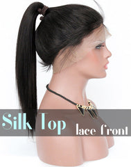 Glueless Silk Top Lace Front Wig: Yaki Straight