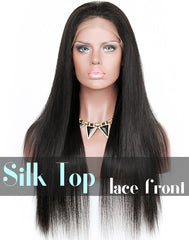 Glueless Silk Top Lace Front Wig: Silky Straight 150% Density Wigs