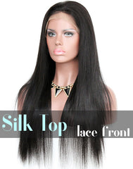 Glueless Silk Top Lace Front Wig: Silky Straight 150% Density Wigs