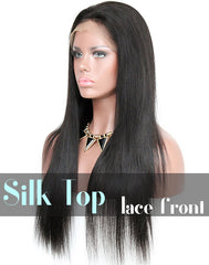 Glueless Silk Top Lace Front Wig: Silky Straight 150% Density Wigs