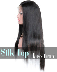 Glueless Silk Top Lace Front Wig: Silky Straight 150% Density Wigs