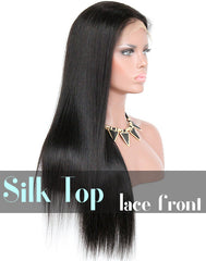 Glueless Silk Top Lace Front Wig: Silky Straight 150% Density Wigs