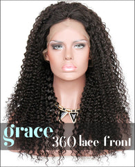 360 Lace Wig：Kinky Curl 150% Thick Density,Pre-plucked Hairline