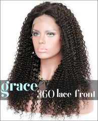 360 Lace Wig：Kinky Curl 150% Thick Density,Pre-plucked Hairline
