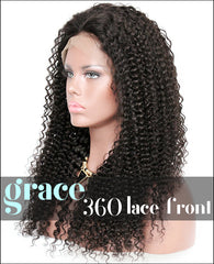 360 Lace Wig：Kinky Curl 150% Thick Density,Pre-plucked Hairline