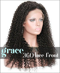 360 Lace Wig：Kinky Curl 150% Thick Density,Pre-plucked Hairline