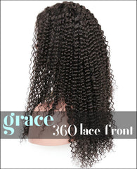 360 Lace Wig：Kinky Curl 150% Thick Density,Pre-plucked Hairline