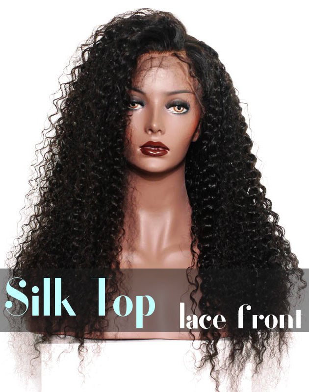 Glueless Silk Top Lace Front Wig: Deep Curl