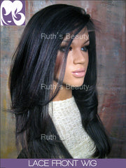 LACE FRONT WIG: Katherian Professionally Cut Yaki Indian Virgin Remy